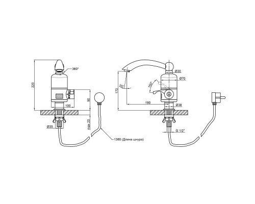 Кран для кухні проточний Lidz (WHI) 95 00 057