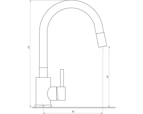 Змішувач для кухні Globus Lux ALPEN SUS-203SB