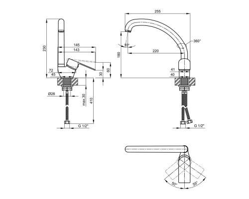 Змішувач для кухні Lidz (CRM) 23 48 008-3