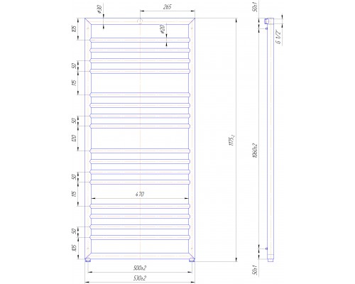 MARIO Рушникосушка Донна 1175х530/500 (1.2.5201.03.Р)