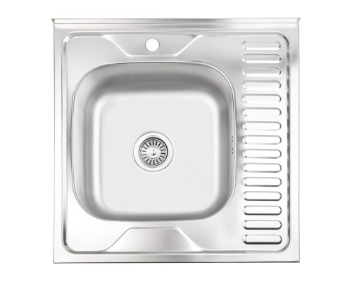Кухонна мийка Lidz 6060-L 0,6 мм Satin (LIDZ6060SAT06)