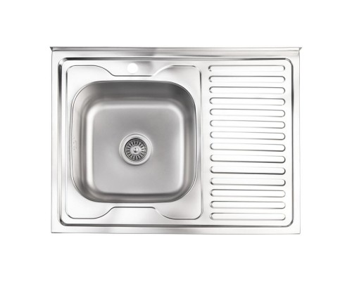 Кухонна мийка Lidz 6080-L 0,6 мм Satin (LIDZ6080L06SAT)