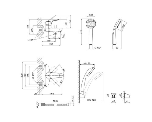 Змішувач для ванни Qtap Loft CRM 006 New