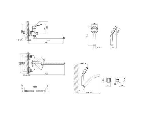 Змішувач для ванни Qtap Loft CRM 005 New