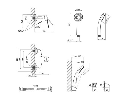 Qtap смеситель для душа  Loft CRM 010