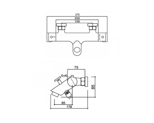 Змішувач для ванни Qtap Inspai-Therm CRM T300600