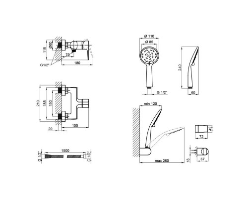 Змішувач для душу Qtap Optima CRM 010