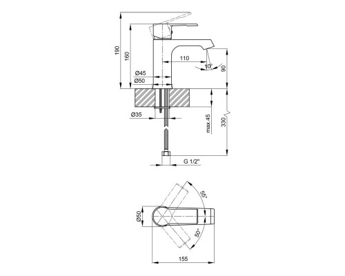 Змішувач для  раковини Qtap Vitkov 1019104С
