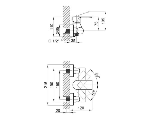 Змішувач для душу Qtap Milada 4027107C