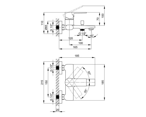 Змішувач для ванни Qtap Labe 3020107DC