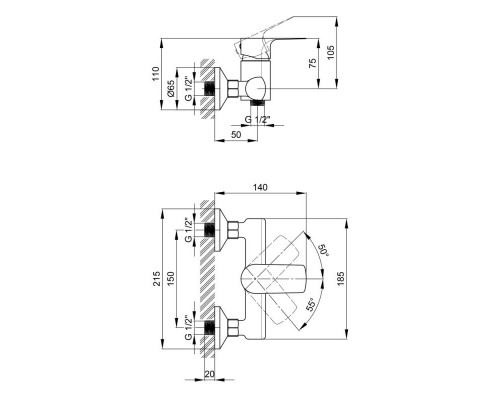 Змішувач для душу Qtap Svitava 4011107C
