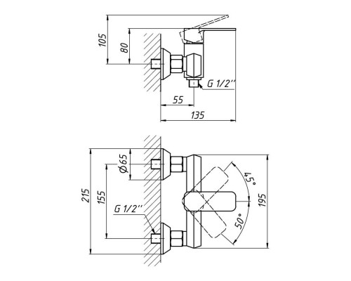 Змішувач для душу Qtap Pivonka 4013102C
