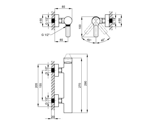 Змішувач для душу Qtap Zdenek 4032102C