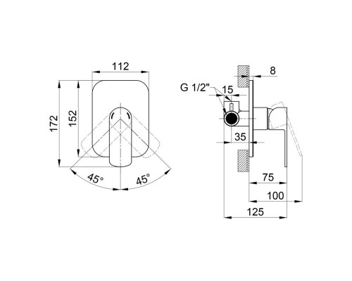 Qtap смеситель скрыт.монт. для душа  Flaja 6010102NC