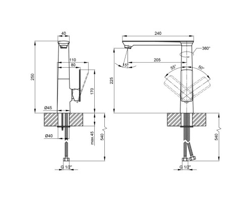 Змішувач для кухні Qtap Lodenice 9031102FC