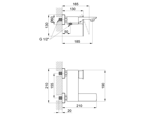Змішувач для ванни Qtap Lodenice 3031102KC