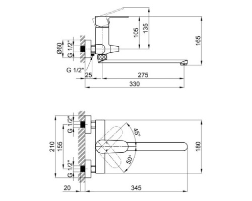 Qtap смеситель для ванны  Vranov 3218104GC