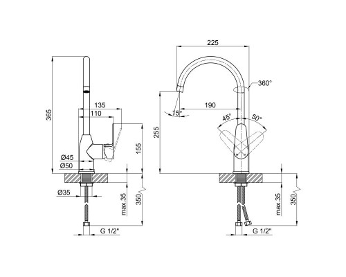 Qtap смеситель для кухни  Vranov 9018104UC