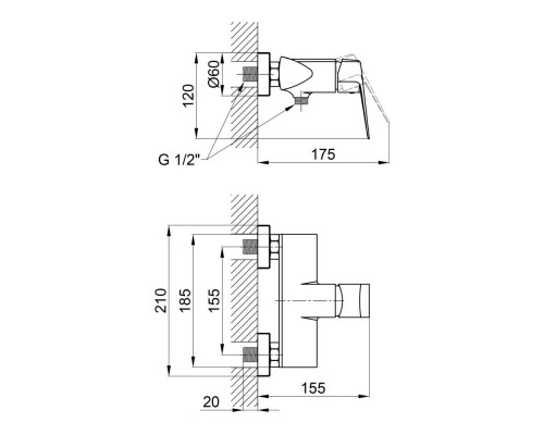 Змішувач для душу Qtap Lodenice 4030101C