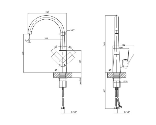 Змішувач для кухні Qtap Nihonto 9022101UC