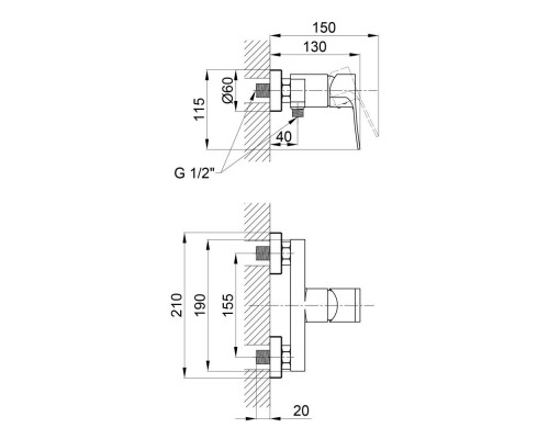 Змішувач для душу Qtap Nihonto 4022101CB