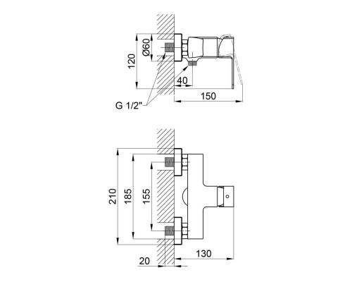 Змішувач для душу Qtap Lipno 4023101C