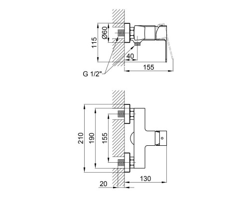 Змішувач для душу Qtap Lipno 4023101CB