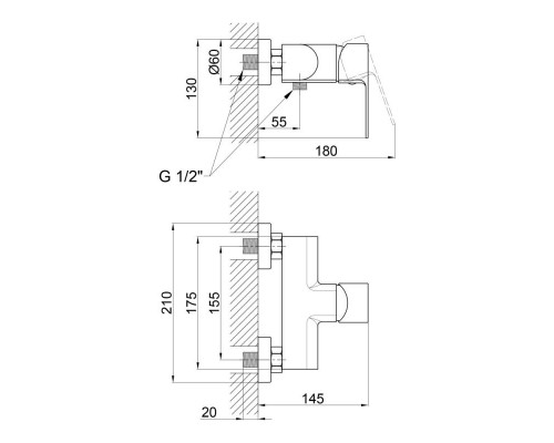 Змішувач для душу Qtap Vranov 4018104C
