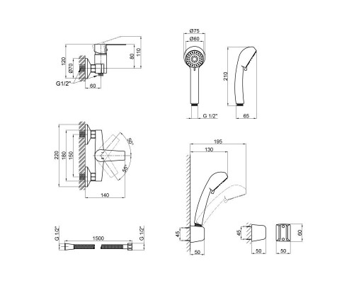 Qtap смеситель для душа  Levny 4050104C
