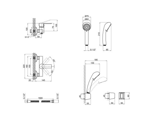Qtap смеситель для душа  Alza 4051104C