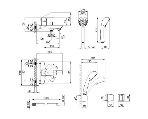 Змішувач для ванни Qtap Letel 3053104GC