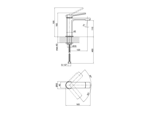 Змішувач для раковини Qtap Slavonice 1042103B