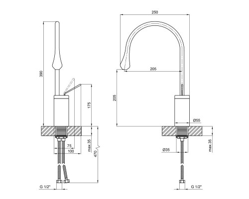 Змішувач для раковини Qtap Virgo 1066H103C