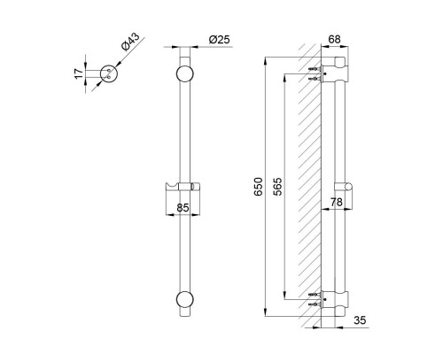 Штанга для душу Lidz (NKS) 49 30 320
