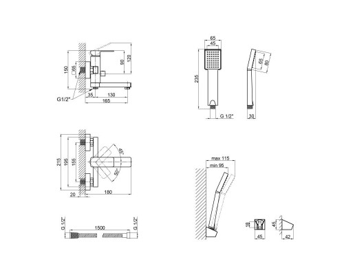 Змішувач для ванни Lidz (CRM) 21 45 006-1 New