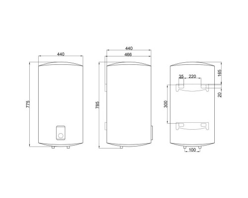 Водонагрівач електричний 100 л універсальний, мокрий ТЕН 1,5 кВт D100VH15Q3 Thermo Alliance