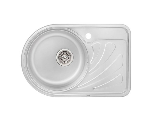 Кухонна мийка Qtap 6744L 0,8 мм Satin (QT6744LSAT08)