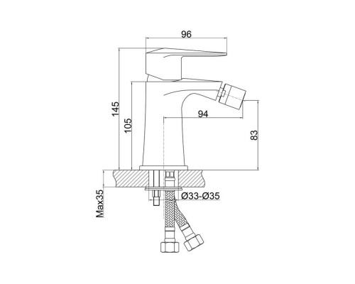 Смеситель для биде Qtap Estet CRM 001A