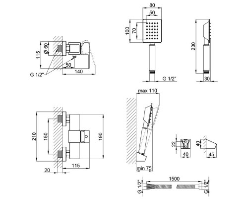 Змішувач для душу Lidz (NKS) 10 30 010