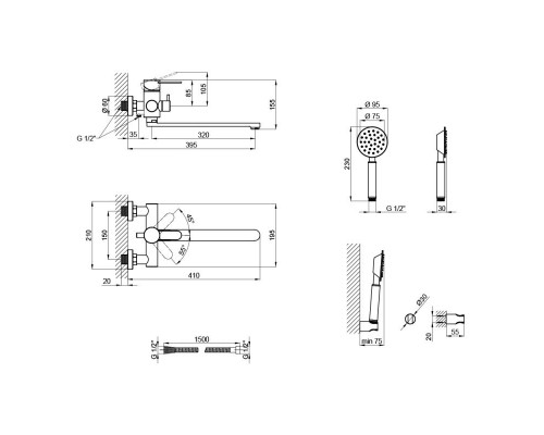 Змішувач для ванни Lidz (NKS) 11 31 005-1 New