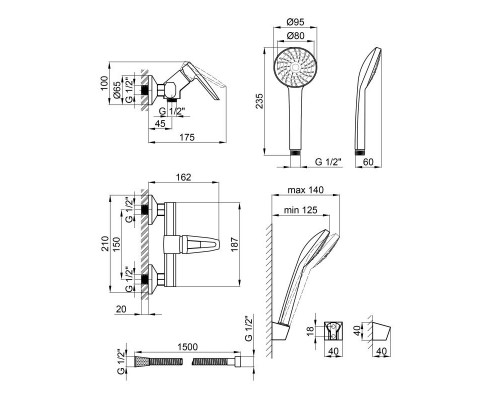 Змішувач для душу Lidz (CRM) 13 33 010