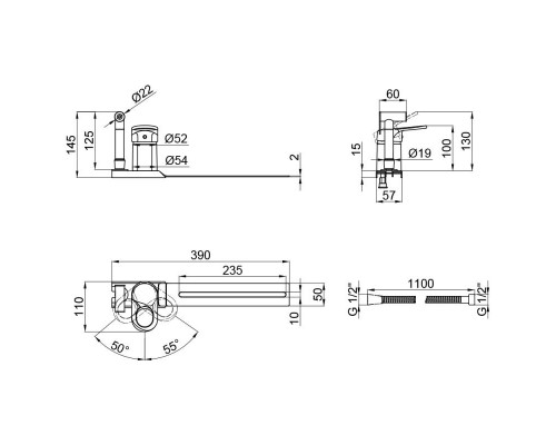 Змішувач для біде Lidz (CRM) 40 88 024 приставка для унітаза