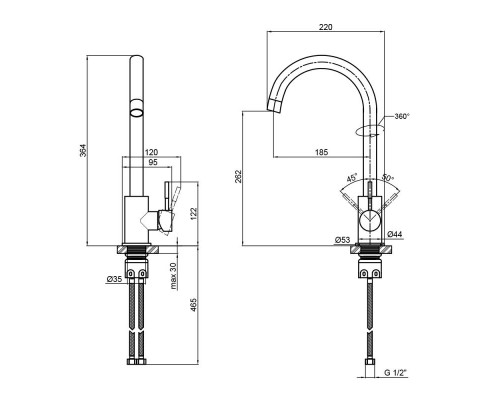 Змішувач для кухні Lidz (BLA) 12 32 015F-8 черный