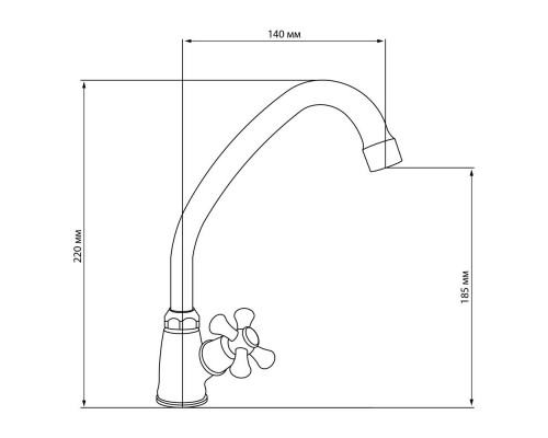 Монокран для кухні Lamb 269F, Chrome  Lidz