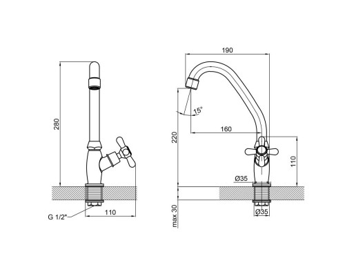 Монокран для кухні Dominox 269F, Chrome  Lidz