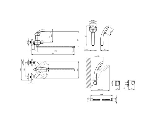 Змішувач для ванни Lidz (CRM) Mars 81 005-1 New