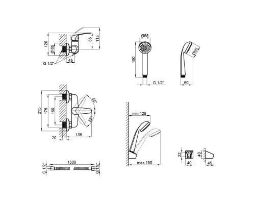 Змішувач для душу Lidz (CRM) 43 79 010