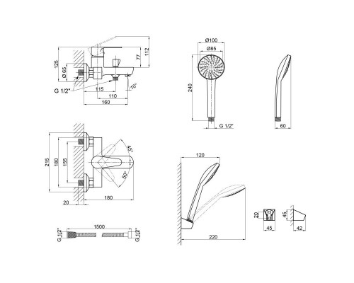 Змішувач для ванни Lidz (CRM) 46 78 006-1 New