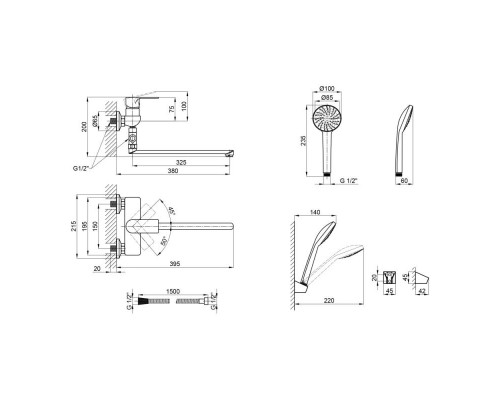 Змішувач для ванни Lidz (CRM) 23 48 005-2 New