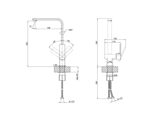 Змішувач для кухні Lidz (CRM) 21 45 016F-13